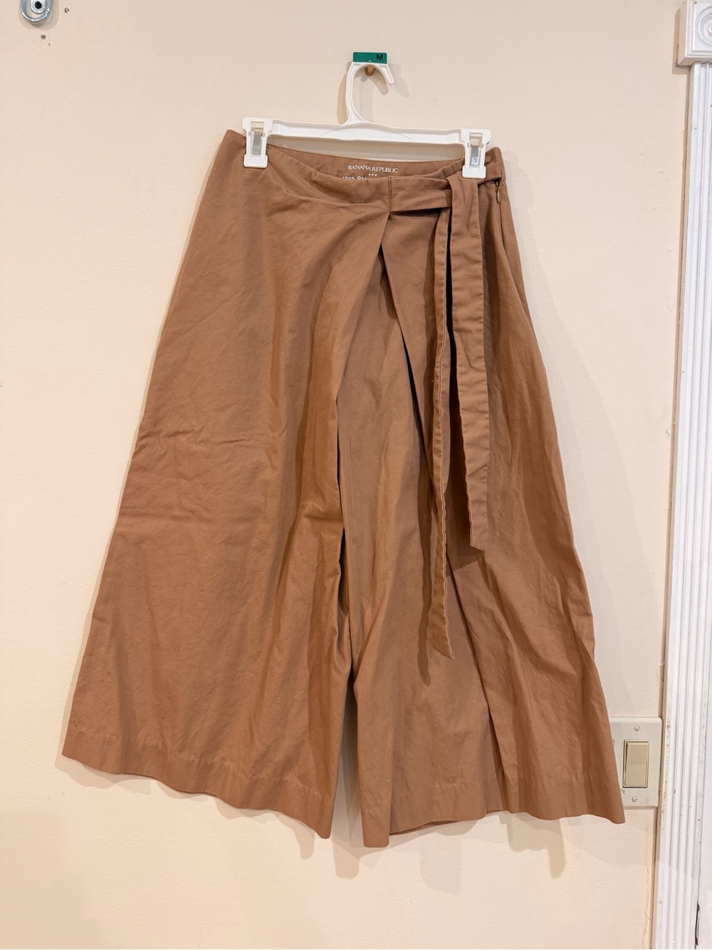 Banana Republic Organic Cotton Brown Culotte Pants with Tie Waist
